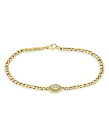【送料無料】 ゾイチッコ レディース ブレスレット・バングル・アンクレット アクセサリー 14k Yellow Gold Small Curb Chain Marquise Diamond Halo Bracelet Gold
