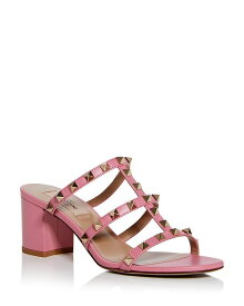 【送料無料】 ヴァレンティノ レディース サンダル シューズ Women's Rockstud Block Heel Slide Sandals Pastel Pink