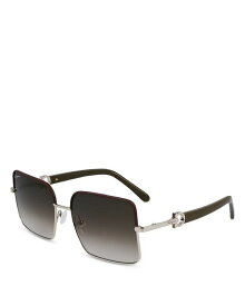 【送料無料】 フェラガモ レディース サングラス・アイウェア アクセサリー Square Sunglasses, 60mm Brown/Gray Gradient