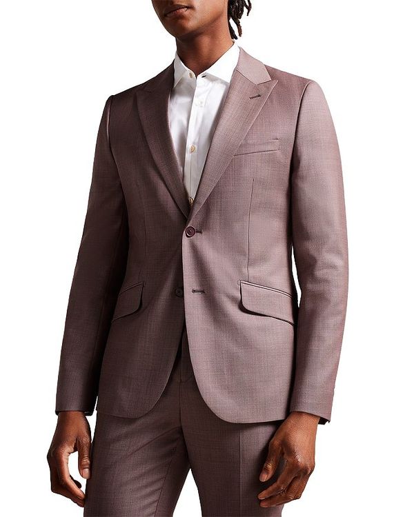 【超特価】 テッドベーカー メンズ ジャケット・ブルゾン アウター Byron Slim Fit Wool Jacket Mid Pink
