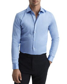 【送料無料】 レイス メンズ シャツ トップス Long Sleeve Slim Fit Dress Shirt Mid Blue