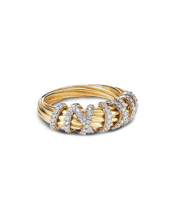  デイビット・ユーマン レディース リング アクセサリー 18K Yellow Gold Helena Small Ring with Diamonds White Gold