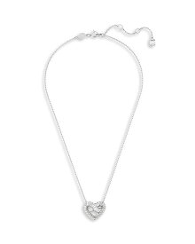 【送料無料】 スワロフスキー レディース ネックレス・チョーカー・ペンダントトップ アクセサリー Matrix Baguette Crystal Woven Heart Pendant Necklace in Rhodium Plated, 15"-17" Silver