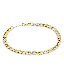 【送料無料】 ゾイチッコ レディース ブレスレット・バングル・アンクレット アクセサリー 14K Yellow Gold Floating Diamonds Diamond Curb Link Chain Bracelet Gold