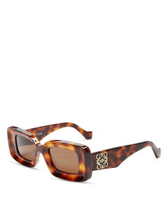 Gx fB[X ANZT[ TOXEACEFA Loewe Rectangular Sunglasses 46mm Havana/Brown uE