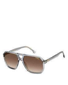 【送料無料】 カレーナ レディース サングラス・アイウェア アクセサリー Square Aviator Sunglasses, 59mm Gray/Brown Gradient