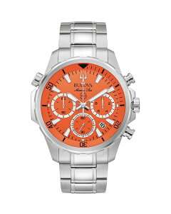 uo fB[X ANZT[ rv Bulova Marine Star Series B Chronograph 43.5mm Orange/Silver IW