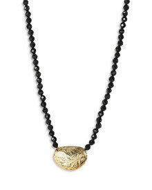 【送料無料】 アルジェントヴィーヴォ レディース ネックレス・チョーカー・ペンダントトップ アクセサリー 14K Gold Plated Sterling Silver & Onyx Molten Bead Necklace, 14" - 16" Black/Gold