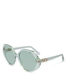 【送料無料】 フェラガモ レディース サングラス・アイウェア アクセサリー Gancini Geometric Sunglasses, 58mm Green/Green Solid