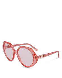 【送料無料】 フェラガモ レディース サングラス・アイウェア アクセサリー Gancini Geometric Sunglasses, 58mm Pink/Pink Solid
