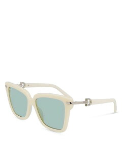 yz tFK fB[X TOXEACEFA ANZT[ Gancini Square Sunglasses, 57mm Ivory/Blue Solid