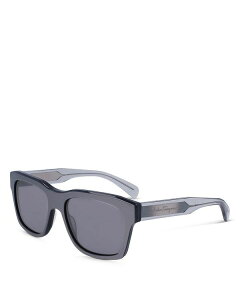 yz tFK fB[X TOXEACEFA ANZT[ Classic Logo Flat Rectangular Sunglasses, 56mm Gray/Gray Solid
