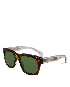 tFK fB[X ANZT[ TOXEACEFA S Ferragamo Classic Logo Flat Rectangular Sunglasses 56mm Tortoise/Green Solid O[