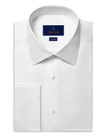 【送料無料】 デイビッドドナヒュー メンズ シャツ トップス Slim Fit Horizontal Rib Formal Shirt White