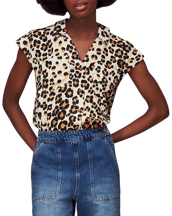 【送料無料】 ホイッスルズ レディース シャツ トップス Painted Leopard Print Shirt Leopard Print