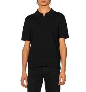 �T���h�� �����Y �g�b�v�X �|���V���c Sandro Pablo Zip Polo Shirt Navy Blue �l�C�r�[