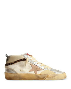 S[fO[X fB[X V[Y Xj[J[ Golden Goose Women's Mid Star Mid Top Sneakers Cream Silver N[