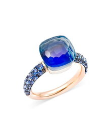 【送料無料】 ポメラート レディース リング アクセサリー 18K Rose Gold Nudo Blue Multi Gemstone Statement Ring Blue/Rose Gold