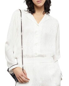 【送料無料】 ザ・クープルス レディース シャツ ブラウス トップス Tonal Snake Print Jacquard Blouse White