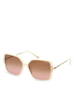 yz gEtH[h fB[X TOXEACEFA ANZT[ Joanna Butterfly Sunglasses, 59mm Cream/Brown Gradient