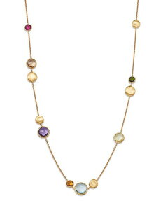 }R r`FS fB[X ANZT[ lbNXE`[J[Ey_ggbv [X Marco Bicego 18K Gold Jaipur Color Mixed Gemstone Station Necklace 16"-18" Multi/Gold S[h