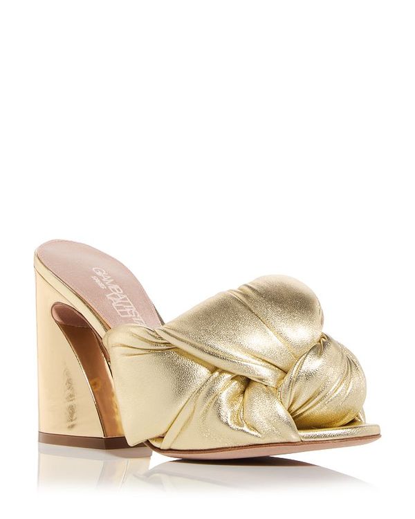  ジャンバティスタ ヴァリ レディース サンダル シューズ Women's Maxi Bow High Heel Slide Sandals Gold