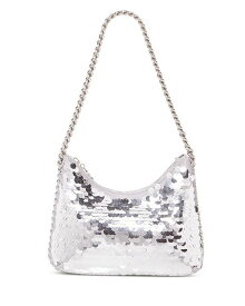 【送料無料】 ステラマッカートニー レディース ショルダーバッグ バッグ Falabella Mini Zip Shoulder Bag Eco Oversized Paillettes Silver/Silver