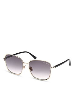yz gEtH[h fB[X TOXEACEFA ANZT[ Fern Square Sunglasses, 57mm Gold/Gray Mirrored Gradient