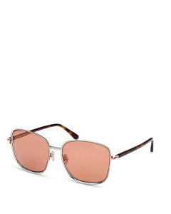 yz gEtH[h fB[X TOXEACEFA ANZT[ Fern Square Sunglasses, 57mm Rose Gold/Orange Solid
