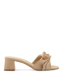 【送料無料】 ラルーデ レディース サンダル シューズ Women's Brigitte Ruffle Slip On High Heel Sandals Beige