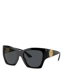 【送料無料】 ヴェルサーチ レディース サングラス・アイウェア アクセサリー Rectangular Cat Eye Sunglasses, 54mm Black/Gray Solid