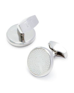 ^eIVA Y ANZT[ JtX{^ Tateossian Guilloche Mother-of-Pearl Cufflinks Stainless Steel p[