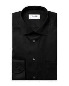 【送料無料】 エトン メンズ シャツ トップス Classic Black Twill Dress Shirt Black