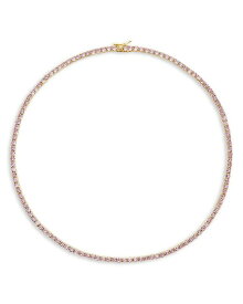 【送料無料】 アクア レディース ネックレス・チョーカー・ペンダントトップ アクセサリー Tennis Cubic Zirconia All-Around Collar Necklace in Sterling Silver or 18K Gold Over Sterling Silver, 16" - 100% Exclusive Pink/Gold