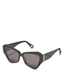 【送料無料】 レレ サドイ レディース サングラス・アイウェア アクセサリー Lara Wide Cat Eye Sunglasses, 50mm Black/Gray Solid
