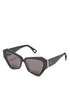 yz  ThC fB[X TOXEACEFA ANZT[ Lara Wide Cat Eye Sunglasses, 50mm Black/Gray Solid
