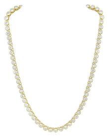 【送料無料】 アクア レディース ネックレス・チョーカー・ペンダントトップ アクセサリー Sahira Cubic Zirconia Bezel Tennis Necklace in 18K Gold Plated Sterling Silver, 16" - 100% Exclusive White/Gold