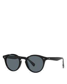 【送料無料】 オリバーピープルズ レディース サングラス・アイウェア アクセサリー Universal Fit Romare Round Sunglasses, 50mm Black/Blue Polarized Solid