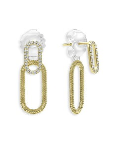 yz SX fB[X sAXECO ANZT[ 18K Yellow Gold & Sterling Silver Caviar Lux-Clip Diamond Front to Back Link Drop Earrings - 100% Exclusive Gold/Silver