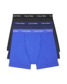 カルバンクライン メンズ ボクサーパンツ アンダーウェア Cotton Stretch Moisture Wicking Boxer Briefs Pack of 3 Blue Multi