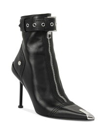 【送料無料】 アレキサンダー・マックイーン レディース ブーツ・レインブーツ シューズ Women's Pointed Toe Buckled Cuff High Heel Boots Black/Silver