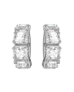 XtXL[ fB[X ANZT[ sAXECO Swarovski Millenia Square Crystal Clip On Hoop Earrings in Rhodium Plated Silver Vo[