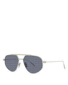 【送料無料】 ジバンシー レディース サングラス・アイウェア アクセサリー GV Speed Geometric Sunglasses, 57mm Silver/Blue Mirrored Solid