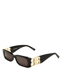 【送料無料】 バレンシアガ レディース サングラス・アイウェア アクセサリー Dynasty Rectangular Sunglasses 51mm Black/Gray Solid