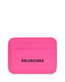 【送料無料】 バレンシアガ レディース 財布 アクセサリー Cash Card Case Fluorescent Pink/Black/Silver
