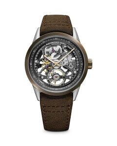 ���C�����h �E�B�� ���f�B�[�X �A�N�Z�T���[ �r���v Raymond Weil Freelancer Skeleton Watch 42mm Gray/Brown �O���[
