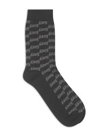 【送料無料】 バレンシアガ メンズ 靴下 アンダーウェア Men's BB Monogram Socks Black/Gray