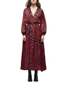 【送料無料】 ザ・クープルス レディース ワンピース トップス Zebra Print Smocked Waist Midi Dress Black/ Red