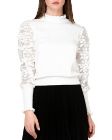 【送料無料】 グラシア レディース ニット・セーター アウター Mesh Sleeve Sweater White