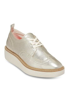 【送料無料】 コールハーン レディース パンプス シューズ Women's Lace Up Platform Brogue Wingtip Oxford Flats Gold Talca